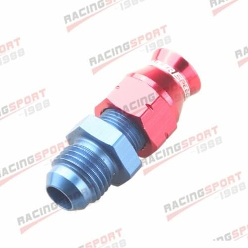 AN-6 6AN AN6 Straight Male To 5/16" (8mm) Tube Adapter Red/Blue
