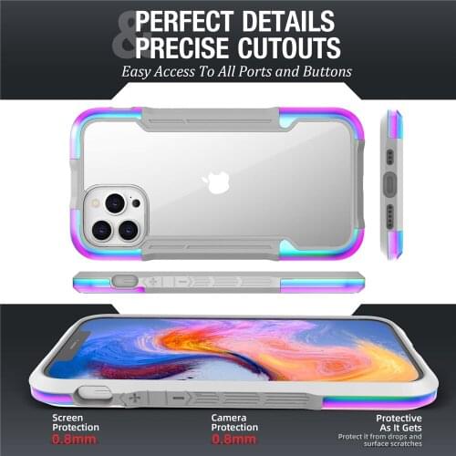 Shockproof Rainbow Metal Armor Case For iPhone 12 Pro Max 360 Full Protecton 12 Cover Coque For iPhone 12 Mini 12 Pro Max Funda