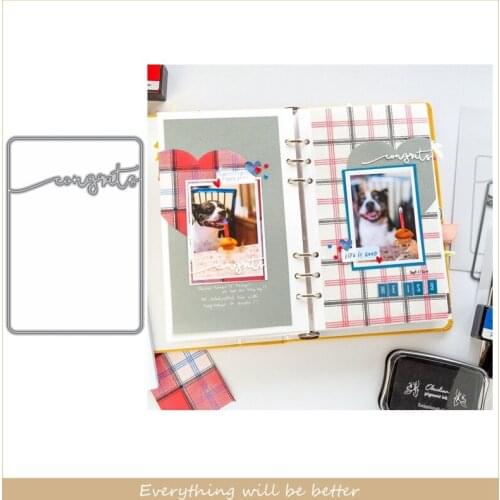Rectangle Square Letter Words Frame Border Hollowed Metal Cutting Dies Stencils Scrapbook Crafts Make Album Photos Cards Die Cut
