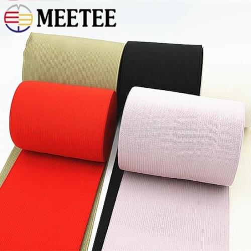 Meetee 1/2/3meters 50/55/60/70/80/100/150MM Black Rubber Elastic Bands Lace Waist Belt DIY Handmade Clothing Accessories AP587