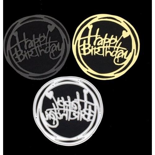 Happy Birthday Metal Cutting Dies Stencil DIY Scrapbooking Album Stamp Paper Card Embossing Craft Decor--S01