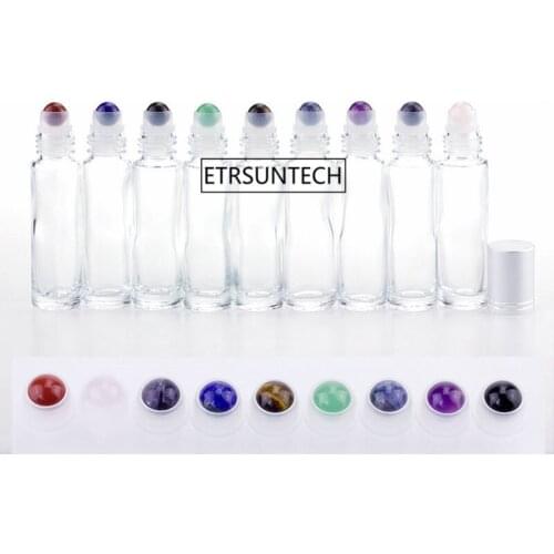 10ml Roll On Glass Bottle With Silver Cap Roller Ball Fragrances Essential Oil Bottles Beauty Makeup Tool F2064