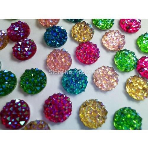 Mix colour Rhinestones sew on resin crystal Round shape 12mm shining gemstones hand sewing for dress 100pcs/lot