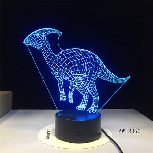 Stygimoloch Fabrosaurus Coelophysis Corythosaurus Dinosaur 3d Led Lamp 7 Colors Night Light Nightlight Table Lamp AW-2850
