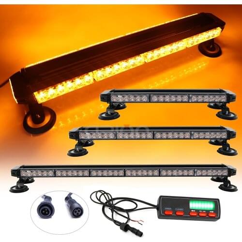 14" 38" 50" 55" LED Strobe Lightbar Emergency Warning Traffic Advisor Flashing Amber Beacon Four Side Signal Car Vehicle Truck