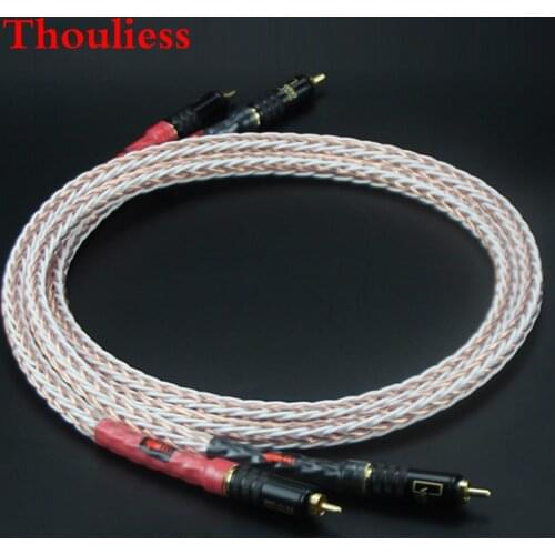 Thouliess Pair DIY 7n-OCC Pure Copper RCA Reference Interconnect Audio Cable with Gold plated WBT-PLUG
