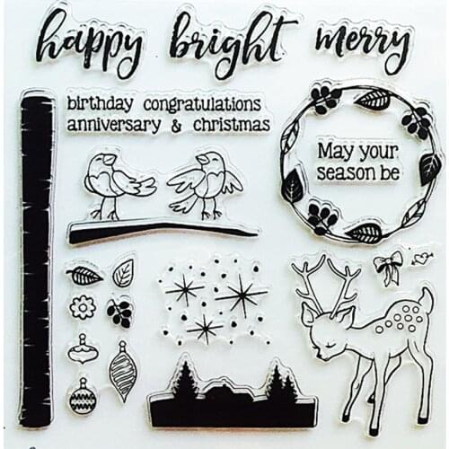 YLCS340 Happy Silicone Clear Stamps For Scrapbooking DIY Photo Album Cards Decoration Transparent Stamp Craft Clear Stamp Tool