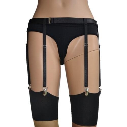 Women Black Simplicity Sexy Suspender Garter Belt for Thigh High Stockings, Metal Clips,garter Belt and Stockings