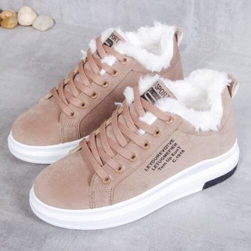 Ladies Casual Shoes Lace-up Fashion Sneakers Platform Snow Boots Winter Women Boots Warm Plush Womens Shoes Zapatos De Mujer