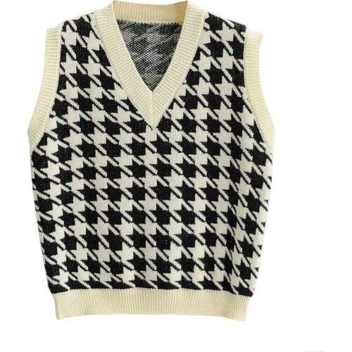 Women Vest Sweater 2020 Fashion Knitted Sweater Loose Vintage Female Waistcoat Chic Oversize Sweater Tops Women Clothes Out