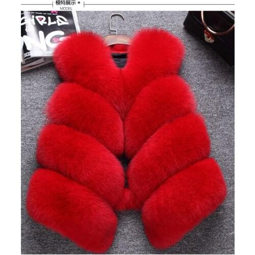 2019 womens winter new imports of the whole skin fox fur vest short jacket sleeveless vest jacket outerwear clothing D15
