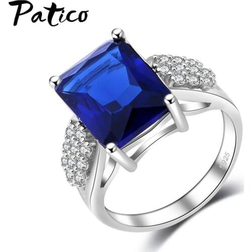 Cool Princess Cut Square CZ Zircon Stone Rings for Women Ladies 925 Sterling Silver Wedding Engagement Jewelry Gifts