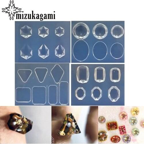 1pcs UV Resin Jewelry Liquid Silicone Mold Popular Star Oval Geometry Charms Molds For DIY Intersperse Decorate Making Jewelry