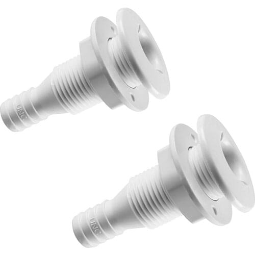 2 Pieces Marine/Boat Straight Connector Thru Hull Plumbing Fitting for 1'' & 3/4'' Hose