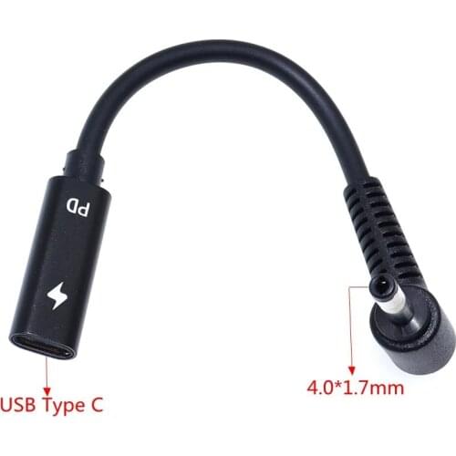 Laptop Dc Power Adapter Converter for Lenovo YOGA 510 710 MIIX5 7000 Air 12 13 ideapad 320 USB Type C Female to 4.0*1.7 Charger