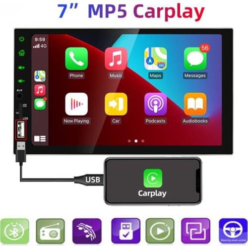 JMANCE 2din FM AM Car Radio Autoradio carplay Android Auto touch screen Multimedia Player Rear View Camera