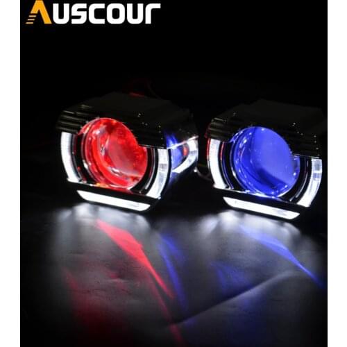 2.5inch mini Bi xenon hid Projector lens for led day running white angel eyes H1 H4 H7 retrofit car assembly kit demon eyes