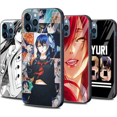 Phone case For iphone 12 11 pro max SE 12 mini xs max xR X 8 7 6S Plus Bumper glass Fundas Anime lesbian Citrus Yuzu Aihara Mei