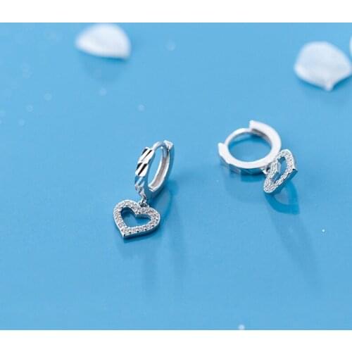 Colusiwei 925 Sterling Silver Heart Dangle Earrings for Women Radiant Dazzling CZ Paved Wedding Party Jewelry 2020 Brincos