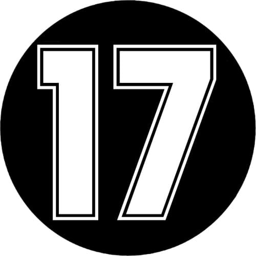 CS-1484#18*18cm number 17 digital 17 funny car sticker vinyl decal silver/black for auto car stickers styling