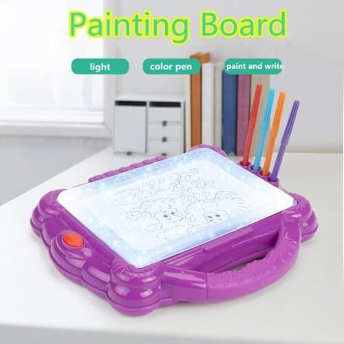 Random Color Kids Drawing Board With Pen Lighting Watercolor Painting Board Graffiti Writing Board Education Toys Colored Pen