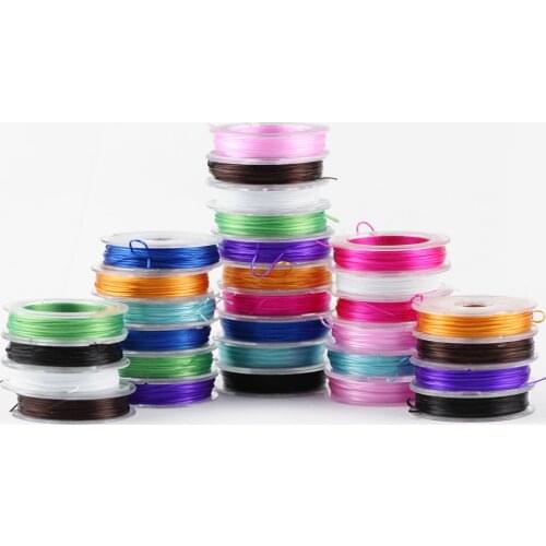 HGKLBB 0.8mm Colorful Flat Crystal Elastic Beading Stretch Rope Cord Thread String For DIY Bracelets Necklace Jewelry Making