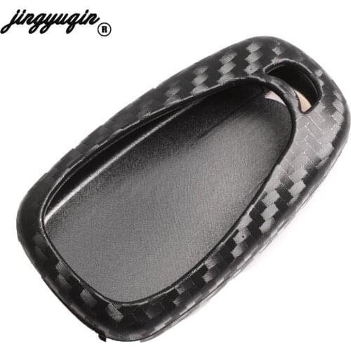 Jingyuqin Carbon Silicone Car Remote Key Bag Holder Case For Chevrolet Malibu Equinox Cruze Camaro Accessories