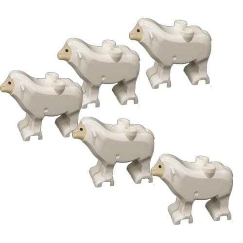 5PCS/Set MOC Animals Sheep Cute Animal Model Building Blocks Toys for Children Kids Gifts DIY Toy Block Brick