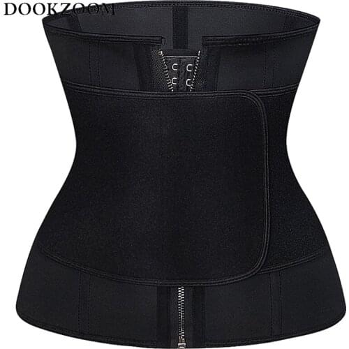 Waist Cincher Zipper Corset Body Shaper Slimming Belt Neoprene Sauna Waist Trainer Tummy Control Women Shaper Slimmer Trimmer