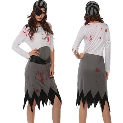 Halloween Costume for Women Pirates of The Caribbean Cosplay Female Zombie Pirate Carnival Pirate Jack Sparrow Cosplay Costumes