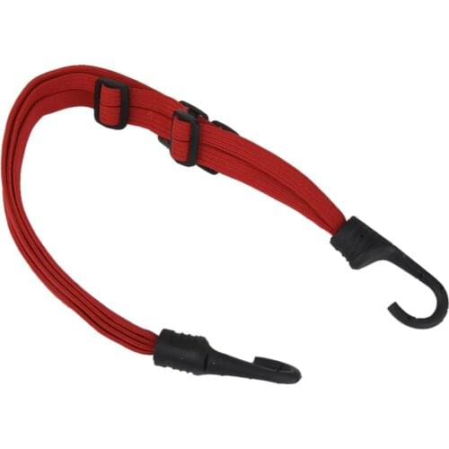 Red Motorcycle ATV Cargo Luggage Helmet Holder Rope Strap + Hook, Adjustable