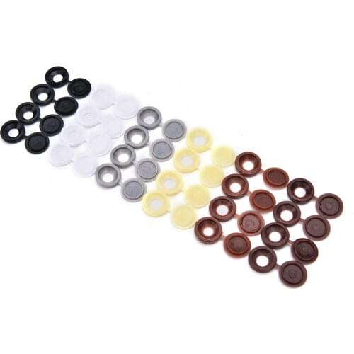 ABS Hinged Plastic Screw Cover Fold Caps For Car Home Furniture Decoration 6Colors Hinged 3-4mm Screw Cover Caps 10pcs/Set