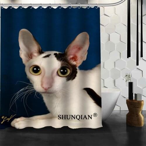 Best Nice Custom Pisica Cat Animal Shower Curtain Bath Curtain Waterproof Fabric Bathroom Curtain MORE SIZE A6.1-85