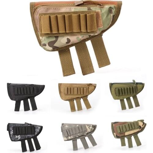 Outdoor Multifunctional Tactical Gills Package Hunting Shooting Rifle Gun Buttstock Shell Holder Cheek Rest Pouch