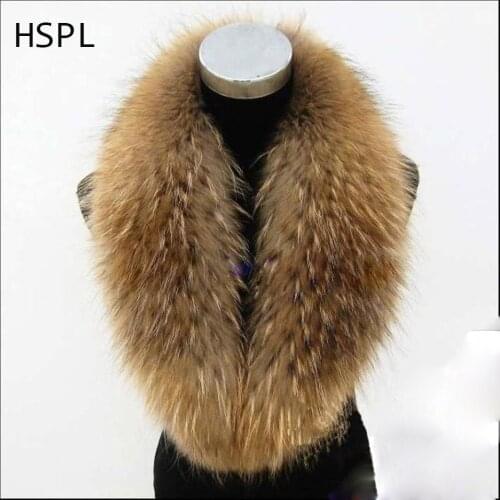 HSPL 2017 Fashion Real Raccoon Dog Fur Collar For Winter