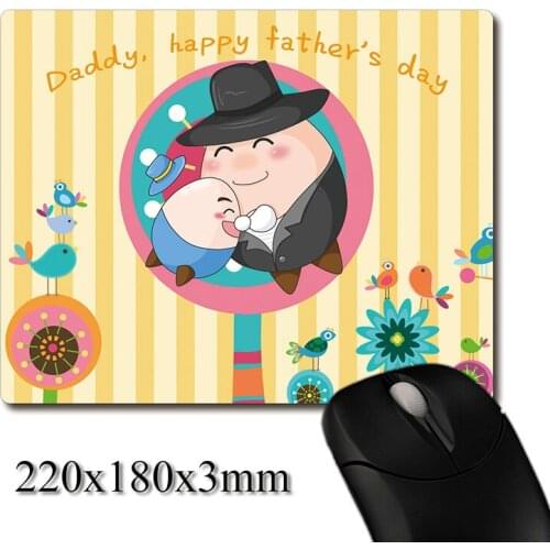 Cartoon Eggs Happy Fathers Day pattern printed Heavy weaving anti-slip rubber pad office mouse pad Coaster Party favor gifts