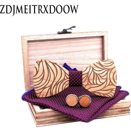 Mens Wooden Bowtie Fashion Stripe Business Wedding Necktie Party Dress Jacquard Bow Ties for Man Gift Cravats Shirt Accessories