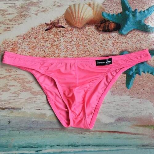 Men Ice Silk Underwear Solid Briefs Sexy Mens Low Waist Breathable Ice Silk Triangular Underwear Penis Pouch Erotic Lingerie