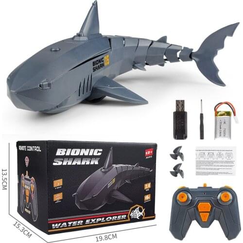 New Eectric Remote Control Toy 2.4G Remote Control Electric Shark Rechargeable Water Childrens Electric Toy Marine Life Model