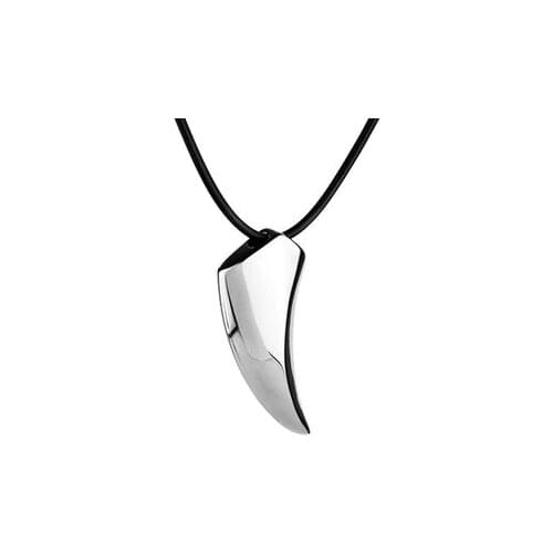 LEMOER Fashion Brave Mens Necklace Stainless Steel Wolf Tooth Necklace Animal Pendant Necklaces Jewelry Gift 2 Colors
