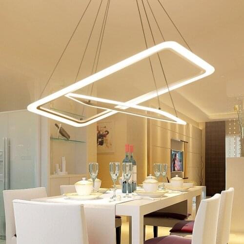 Simple acrylic 1/2/3 ring LED home living room dining room bedroom chandelier Hotel Office Meeting Room Cafe Lighting