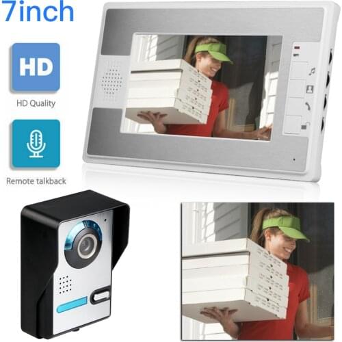 Wired 7 "TFT Color Doorman Doorbell Security System Intercom Home Door Video Night Vision Aluminum alloy material CCTV Monitors
