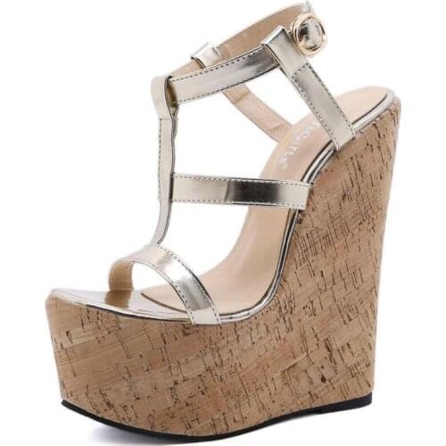 Plus big Size Womens Shoes Summer sandals Fish Mouth Womens dress Shoes Latest Womens Wedge Sandals Womens Platform Heels