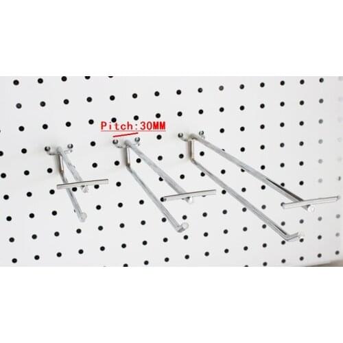 Length 100/150/200/250/300MM Wire Dia.5.5MM Grid Wall Bracket exhibition Hooks Supermarket Shelf Display Rack Hole pitch 30MM