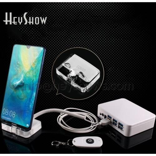 4 6 8 10 Ports Mobile Phone Security Display Alarm System With Acrylic Stand Anti Theft Alarm Box For Retail Phone Store Show
