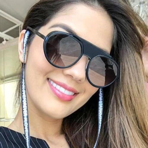 Black Round Steampunk Sunglasses Women Men Fashion Gothic Sun Glasses Luxury Brand Designer Metal Unisex Shades UV400