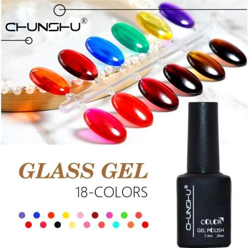 New 7ml crystal Glass gel UV nail polish Glaze enamel lacquer Varnish soak off nails art Manicure design Translucent Candy DIY