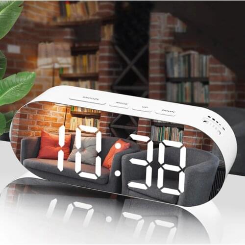 Table Digital Clock LED Temperature Display New Home LED Electronic Clock Desk Mirror Clocks with Thermometer Smart Table Clock