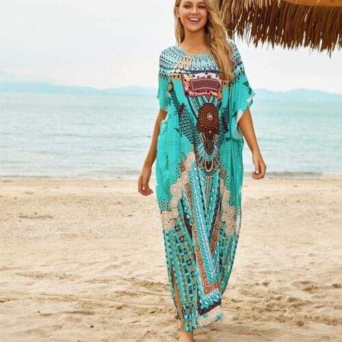 Plus Size Kaftan Dress Tunic Long Maxi Kimono Caftan Gown Nightdress Beach Party Casual Dress