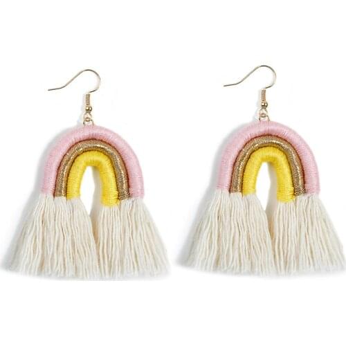 Zouchunfu Cotton tassel bohemian jewelry handmade earrings for woman retro fashion woman drop earrings wholesale Pendientes